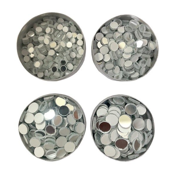 Round Craft Shisha Mirror Combo de 4 tailles 1000 pièces meulées pour des bords lisses 1000 pièces (250 pièces/taille)