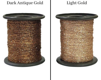 1 MM Thick Shinning Glitter Embroidery Thread/Dori for Craft, Sewing, Jewellery Making, Rakhi, (1Roll, 250 Meters)