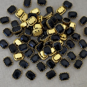 25 Pieces,black Color Sew on Glass Crystal Stone/Rhinestones Crystal beads/Sew On Rhinestone With Claw-Catcher Made of Brass