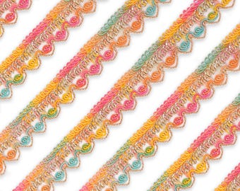 Multicolor Lace Trim Lace for Sewing, Decorative Trim Lace, Craft Supply, Dressmaking Lace, Sewing Trim, DIY Projects-17 Meters, 1.5cm Wide