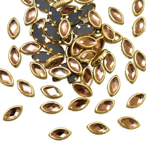 6x11MM - 100 Pieces, Glue on Kundan stone in Flat Back Mount/Kundan Beads for decoration/embellishment of sarees, lehenga
