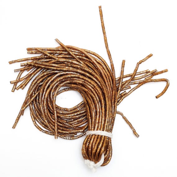 3MM, French Wire/ Metallic Rough Wire/ Bullion Wire in Antique Gold Colour (100 Grams/Packet)