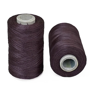 Art Silk Thread in Dark Plum Color,Art Embroidery silkyarn,Embroidery Thread,indian silk thread,Viscose Rayon Silk thread-2Roll-984Yard/Roll