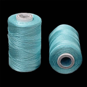 Art Silk Thread in Aqua Blue Color,Art Embroidery silkyarn,Embroidery Thread,indian silk thread,Viscose Rayon Silk thread-2Roll-984Yard/Roll