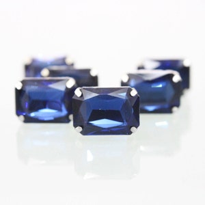Sew on rhinestone crystal /Sew able Crystals/Flat back Rectangle Rhinestones Glass Crystal with Brass  Metal Holder/10 Pcs(13*18MM)
