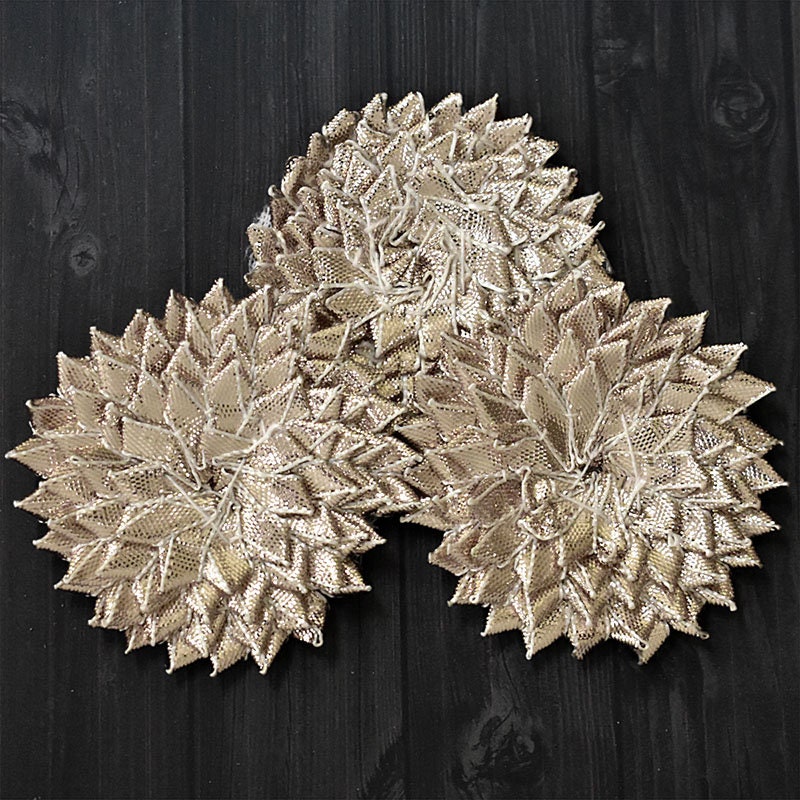 10 Piece,Gota Patti Flower/Sew on Gota Patch/Gota Ribbon Patches/Gota Floral Appliques/ Embellishments for Wedding Dress.