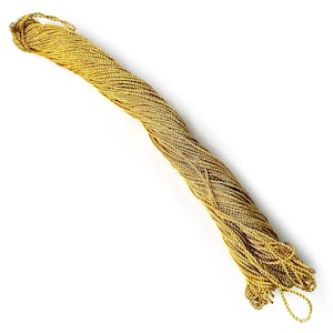 1 MM Thick Metallic Zari threads for Jewlery Making, Bracelet Making, Aari Work, Embroidery work, Dori/Rope/ (30 Meters/Yellow Gold Color)