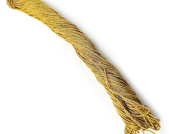 Fils métalliques Zari de 1 mm d'épaisseur pour la fabrication de bijoux, la fabrication de bracelets, le travail aari, la broderie, le dori/corde/30 mètres/couleur or jaune