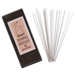 Pony Beading Needles Hand Sewing Needles For beading  Size  12-1 Packet (25 Needles)