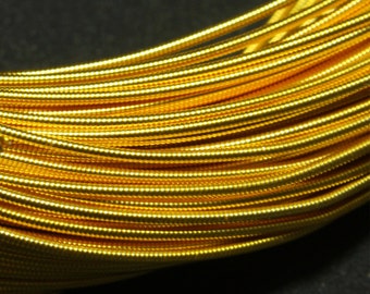 Alambre rígido francés Gimp Jaseron, alambre rígido delgado en color dorado oscuro