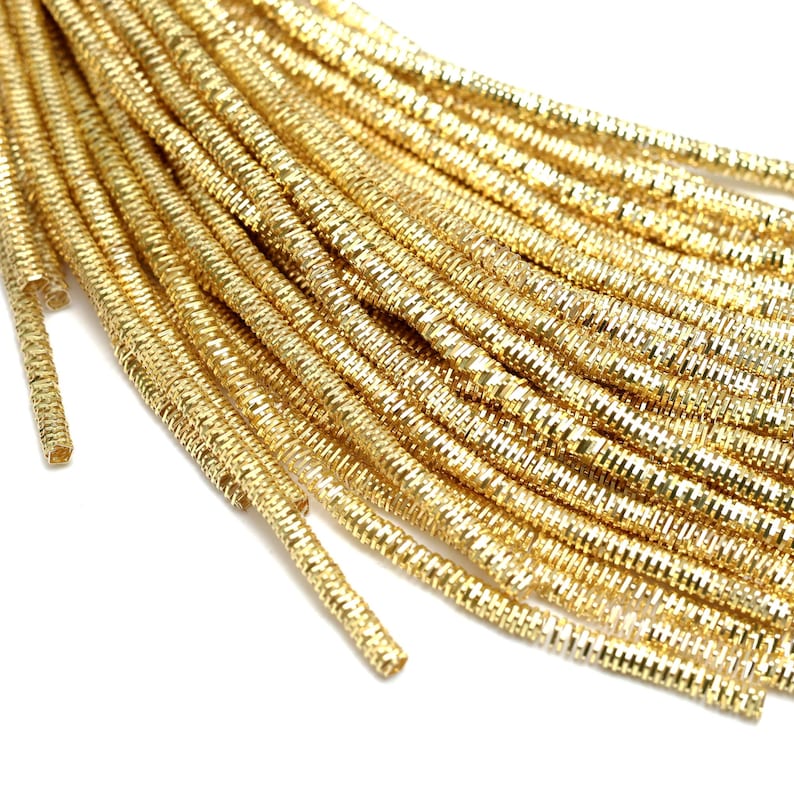 Bullion Wire/French Wire/Metallic French Wire/ french coil, Rough Purl, Bullion Thread,Nakshi,Purl wire in Gold Colour 100Gram image 3
