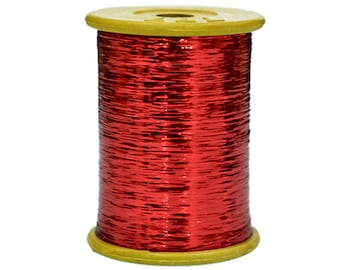 1 Rolle, flacher Metallic-Badlafaden in roter Farbe-10.000 Meter Faden-EMBMT5512