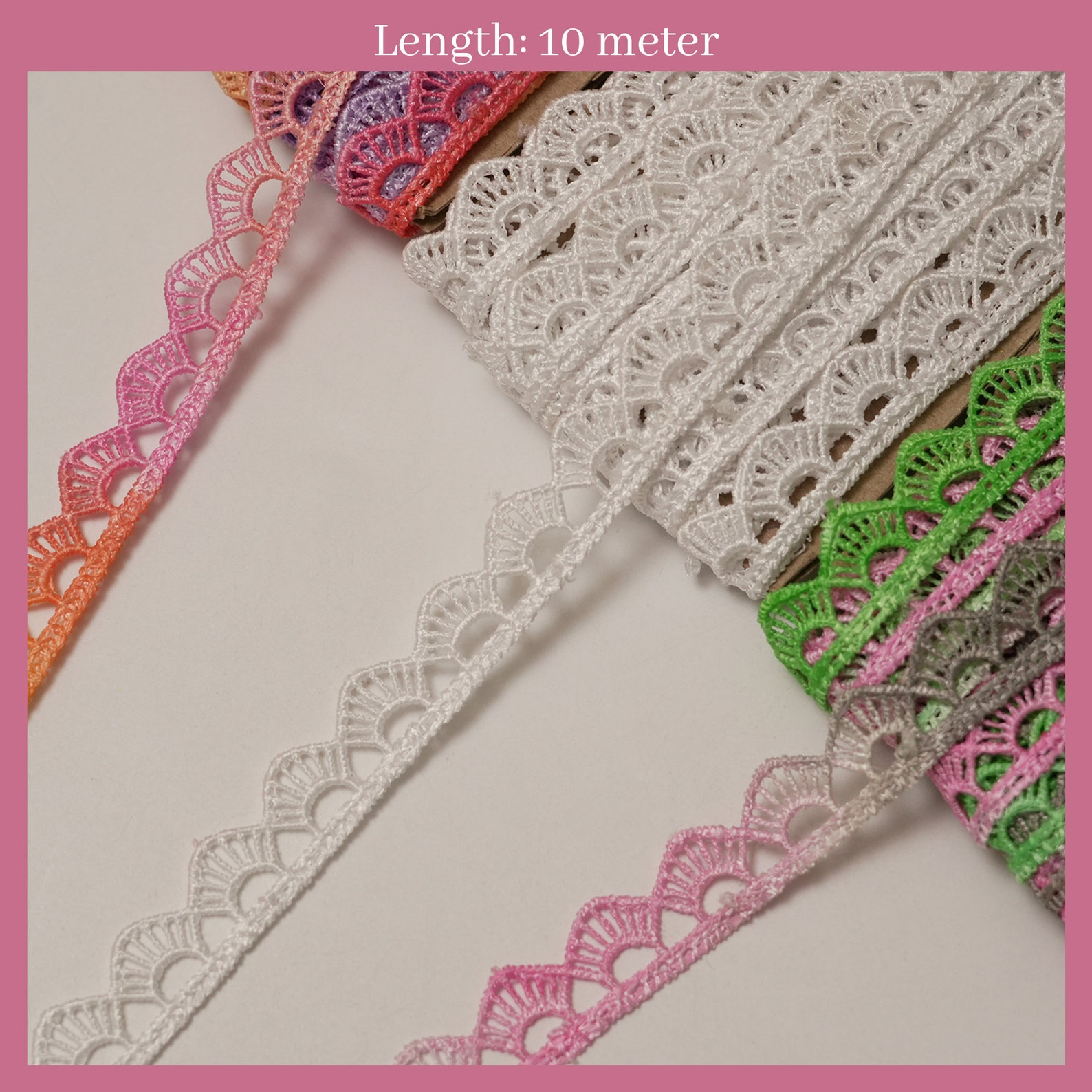 Multi Colored Ruffles Lace Multicolored Cotton Lace, Sewing Lace, DIY Craft Supplies, Floral Lace ...