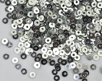 3MM/4MM/2.5MM Silver Color Crystal Finish Sequins -EMB378