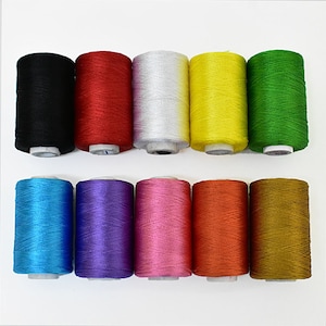 Art Silk Thread ,Art Embroidery silkyarn,Embroidery Thread,indian silk thread,Viscose Rayon Silk thread-Combo Pack of 10 Colors-984Yard/Roll