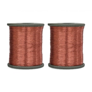Zari Thread Metallic floss Yarn Hand Machine Embroidery Artwork sewing Metallic Thread in Hot Copper Color (0.1MM )