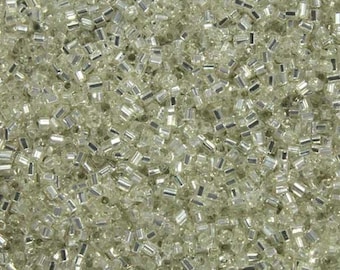 Round Hex Cut Glass 15/0 Hexagon Cut seed beads loose Spacer beads for jewelry making and beading in Silver Color (Made In India)