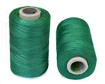 Hilo de seda de arte en color verde azulado, hilo de seda de bordado de arte, hilo de bordado, hilo de seda indio, hilo de seda de rayón viscosa-2Roll-984Yard/Roll