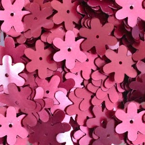 50 Grams , 15MM Flower Shape Burgundy Color Sequins-EMBSQ5138