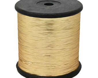 1 Roll,  Flat Metallic Badla Thread in Beige  Colour/Badla Threads/metallic thread-15,000 meter of thread