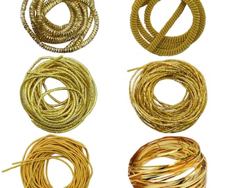 Golden French Metallic Wires For Goldwork, Tambour, Luneville, Zardosi & Aari Embroidery, 10Gram