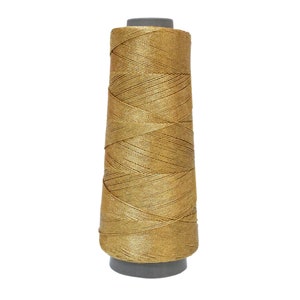 Zari Thread Metallic floss Yarn Hand Machine Embroidery Artwork Sewing Metallic Thread in Gold Color 300 Yard/Roll 1 Roll(0.5MM)