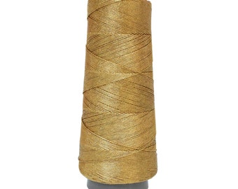 Zari Thread Metallic floss Yarn Hand Machine Embroidery Artwork Sewing Metallic Thread in Gold Color 300 Yard/Roll 1 Roll(0.5MM)