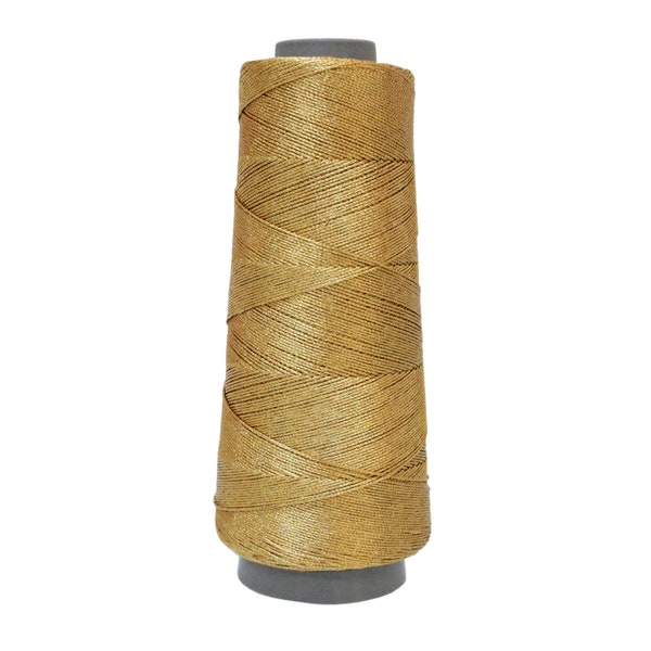 Zari Thread Fil de soie métallique à la main pour broderie à la machine, oeuvre d'art à coudre, fil métallique de couleur or 300 yards/rouleau 1 rouleau (0,5 mm)