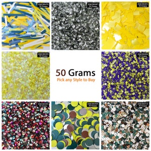 Mixed Sequins Paillettes Loose Assorted Color Sequins Spangles for Craft-50 Grams