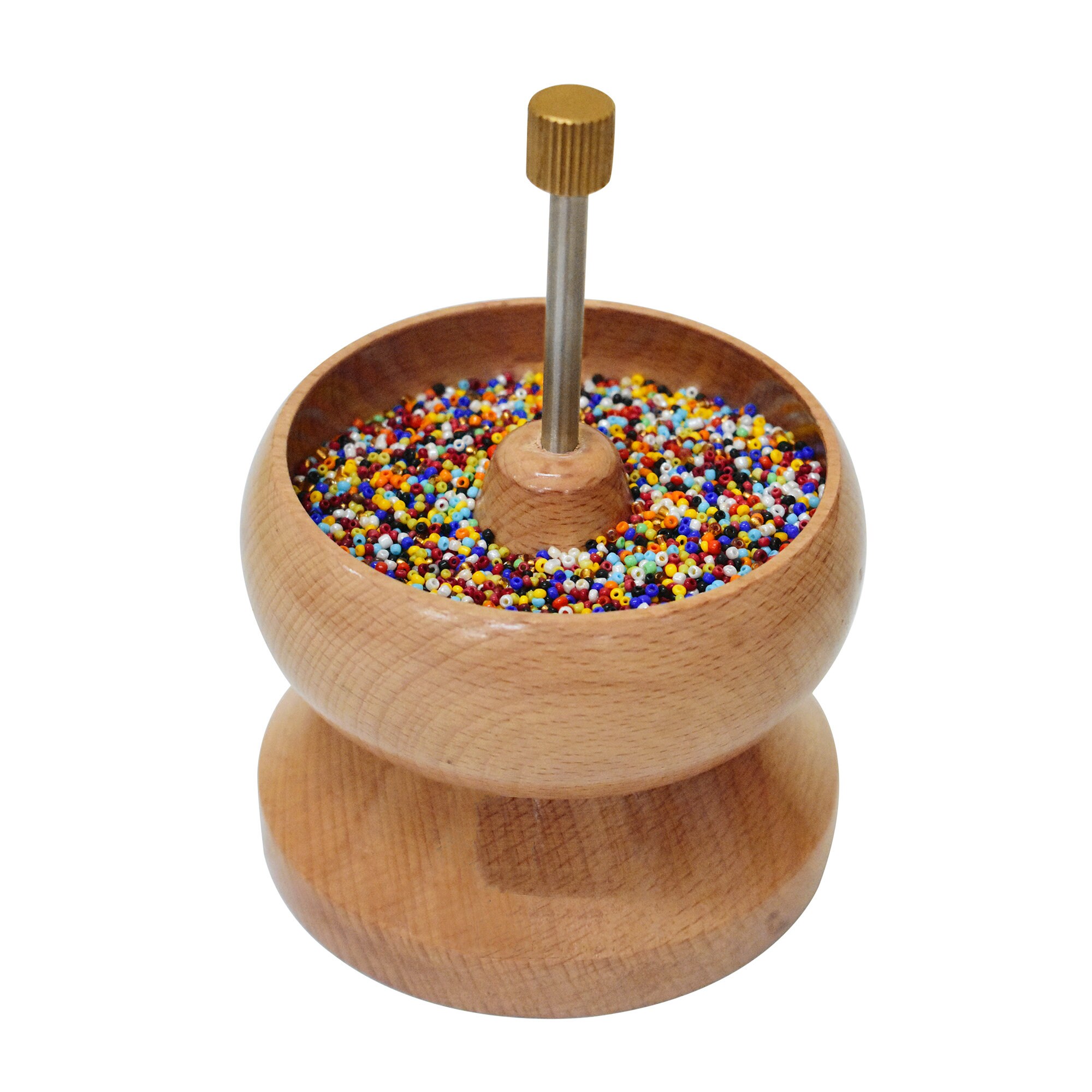 Spin & String Double Wooden Bead Spinner, SEED BEAD TOOLS