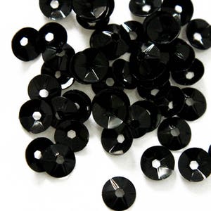 6MM,  Bowl/Katori Shape Centre Hole Sequins In Black Color -EMBSQ4778