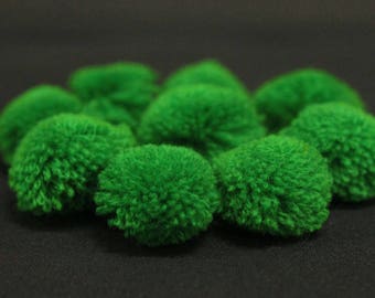 250 Pieces, Small Pom Poms Ball for craft decoration Handmade Yarn Pom Poms in Green Colour