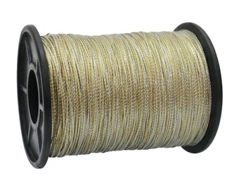 Embroidery Threads Twisted & Variegated Metallic Finish, 450Mtr/Roll,0.75MM  Olive/Silver