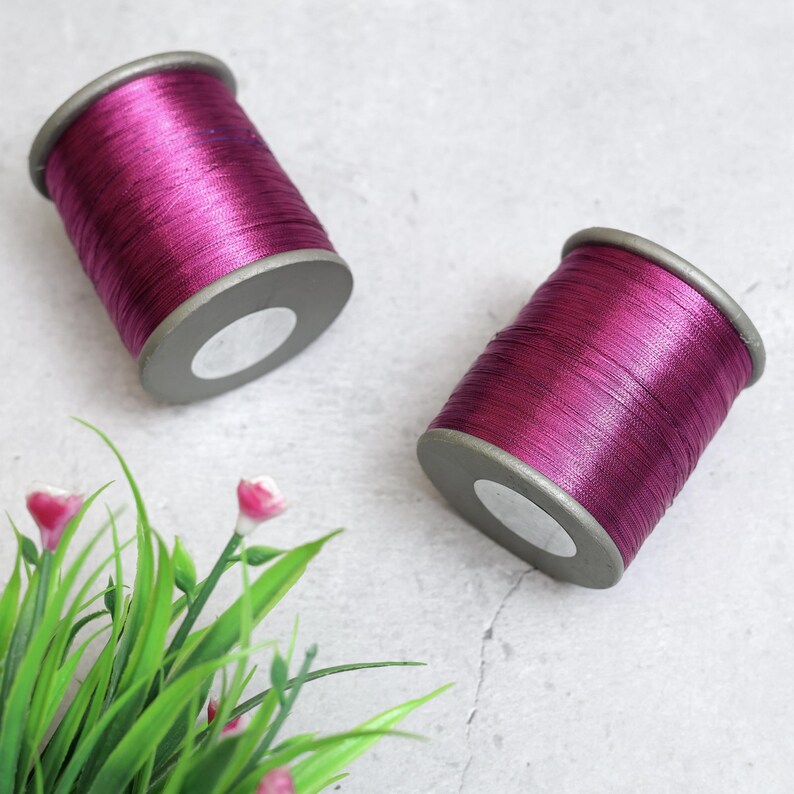 0.1MM Zari Thread/metallic Thread in Purple Magenta Color (EMBZT05720 ...