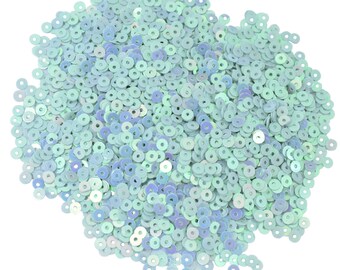 Paillettes à effet arc-en-ciel, couleur turquoise, 3 mm/4 mm/2,5 mm - EMB839