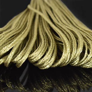 2Roll,  3MM Gold Color Flat Metallic Soutache Braided Cord (20 Meter Per Roll)  -EMBBT5150