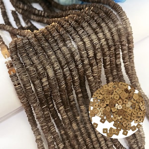 3 MM Flache Quadratische Form Center Loch Antike Gold Farbe Pailletten Stränge Für Tambour & Luneville Handstickerei, 1700 Teile