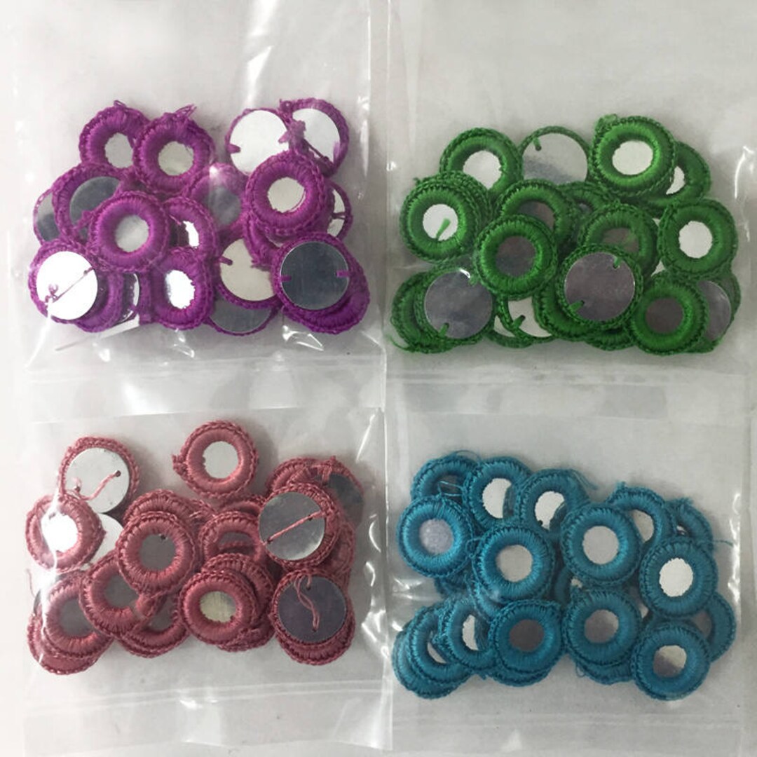 4 Colour 100 Pieces Crochet Thread Rings Combo Pack-25 - Etsy