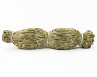 Cordão trançado metálico (cor dourada clara) feito com fios metálicos (218 jardas) - EMBBT4707