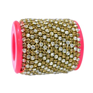 Rhinestone chain Trim Crystal Cup Chain Two Color Crystal Cup Chain Banding Chain for jewelry making (5 Meters)