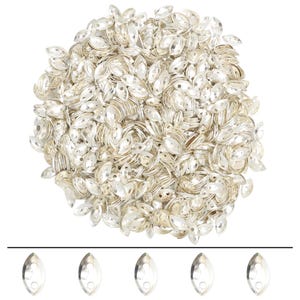 Lentejuelas metálicas con forma de ojo plateado (100 gramos)/Cuentas metálicas/Lentejuelas con aspecto metálico/Dijes metálicos (tamaño 4 x 8 mm)