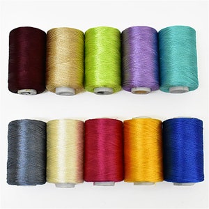 Art Silk Thread ,Art Embroidery silkyarn,Embroidery Thread,indian silk thread,Viscose Rayon Silk thread-Combo Pack of 10 Colors-984Yard/Roll