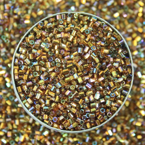 Miyuki hex cut Glass 15/0 2Cut seed beads loose Spacer Japanese beads for jewelry making and beading In Gold Color