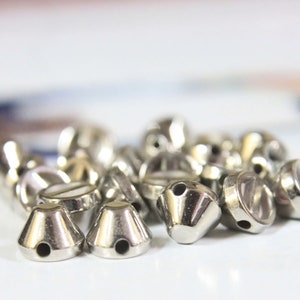 Sew on studs Cone Shape Single Hole Studs Spike Studs for clothing in Silver Colour - 8x6MM-50 Pieces