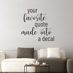 Custom Text Quote Decal - Personalized Name Vinyl Customized Letter Wall Sticker - Create Customize Lettering Saying Customizable Made Words