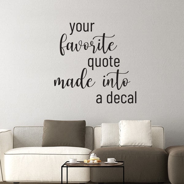 Custom Text Quote Decal - Personalized Name Vinyl Customized Letter Wall Sticker - Create Customize Lettering Saying Customizable Made Words