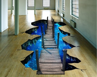 3D Effect Carp Pond Waterproof Bathroom Floor Decal Removable Wall Sticker Decor 3D Effect Carp Pond Waterproof Bathroom Floor Decal Removable Wall Sticker Decor
