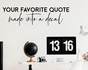 Calcomanía de cita de texto personalizada - Vinilo con nombre personalizado Etiqueta de pared con letras personalizadas - Crear letras personalizadas que digan palabras hechas personalizables