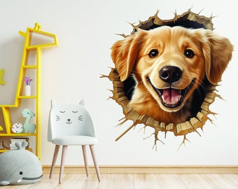Deursticker Puppy spelend in de tuin - 95x235 cm - Deurposter