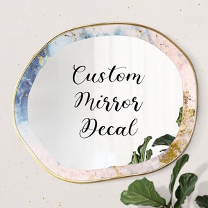 Calcomanía de espejo personalizada - Calcomanía de vidrio con cita de texto personalizada - Calcomanías de ventana con letras personalizadas de vinilo - Crear pegatinas personalizadas con texto